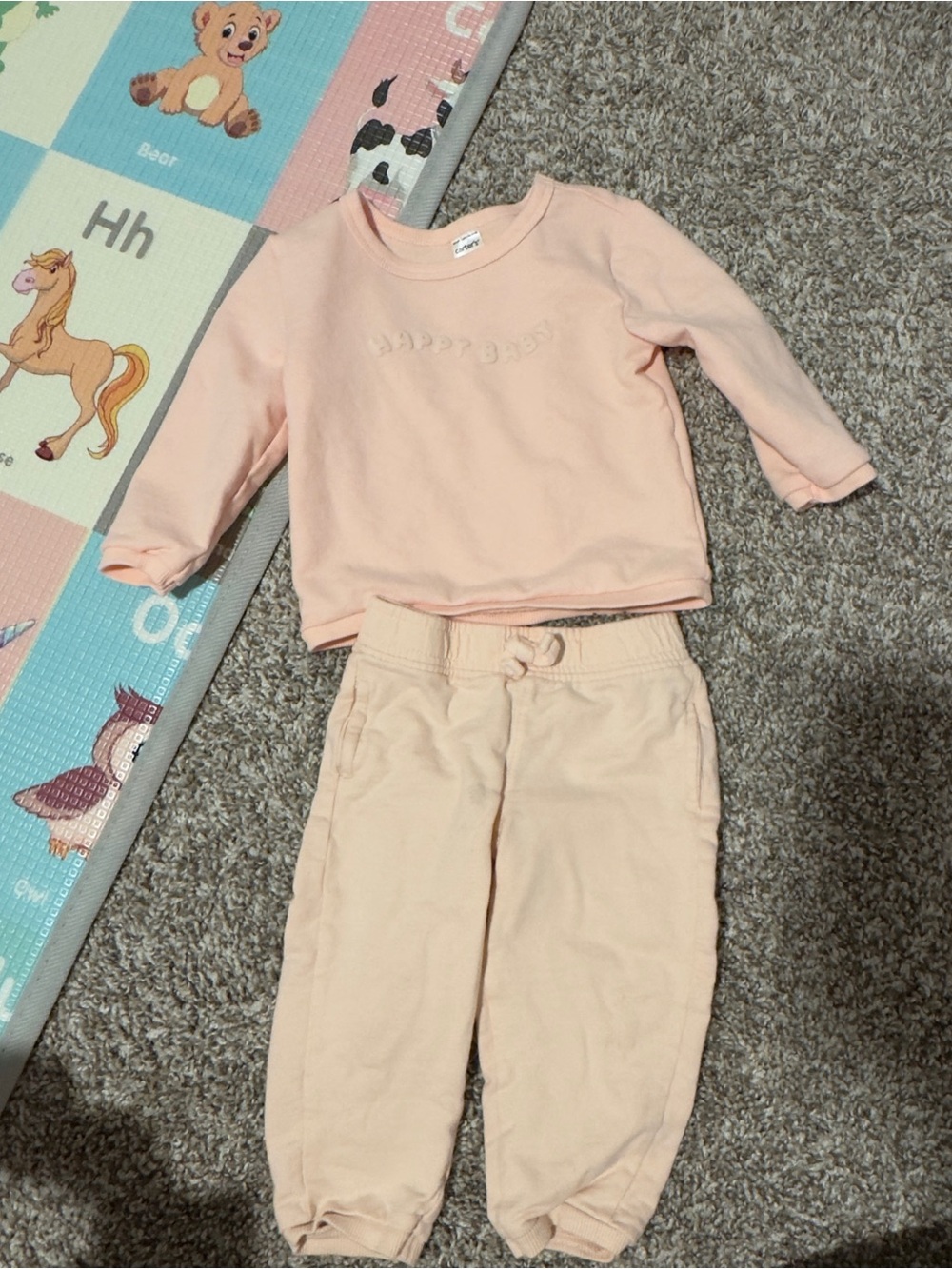 Carter's Peach Crewneck Sweatshirt & Joggers Set